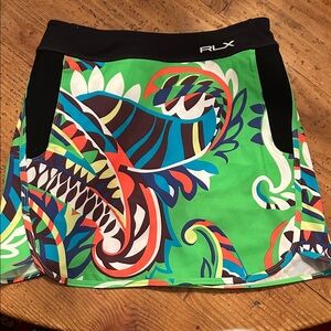 Ralph Lauren RLX sz XS Black Waistband Multicolor Athletic GOLF/PICKLEBALL Skort